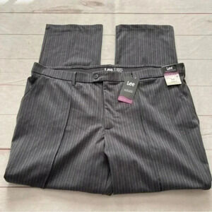 Lee Ultra Soft Waistband Straight mid rise regular fit gray stripe 2…NEW